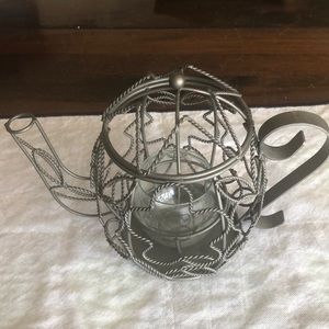 Teapot shaped votive candle holder